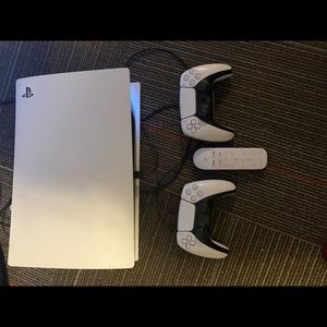 Play station 5 with 2 controllers.